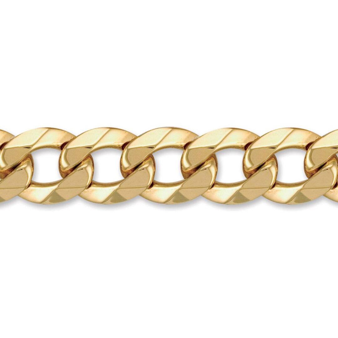Mens Flash-plated Solid Brass  Weight Curb 18mm Bracelet 9 inch - BCN024Q