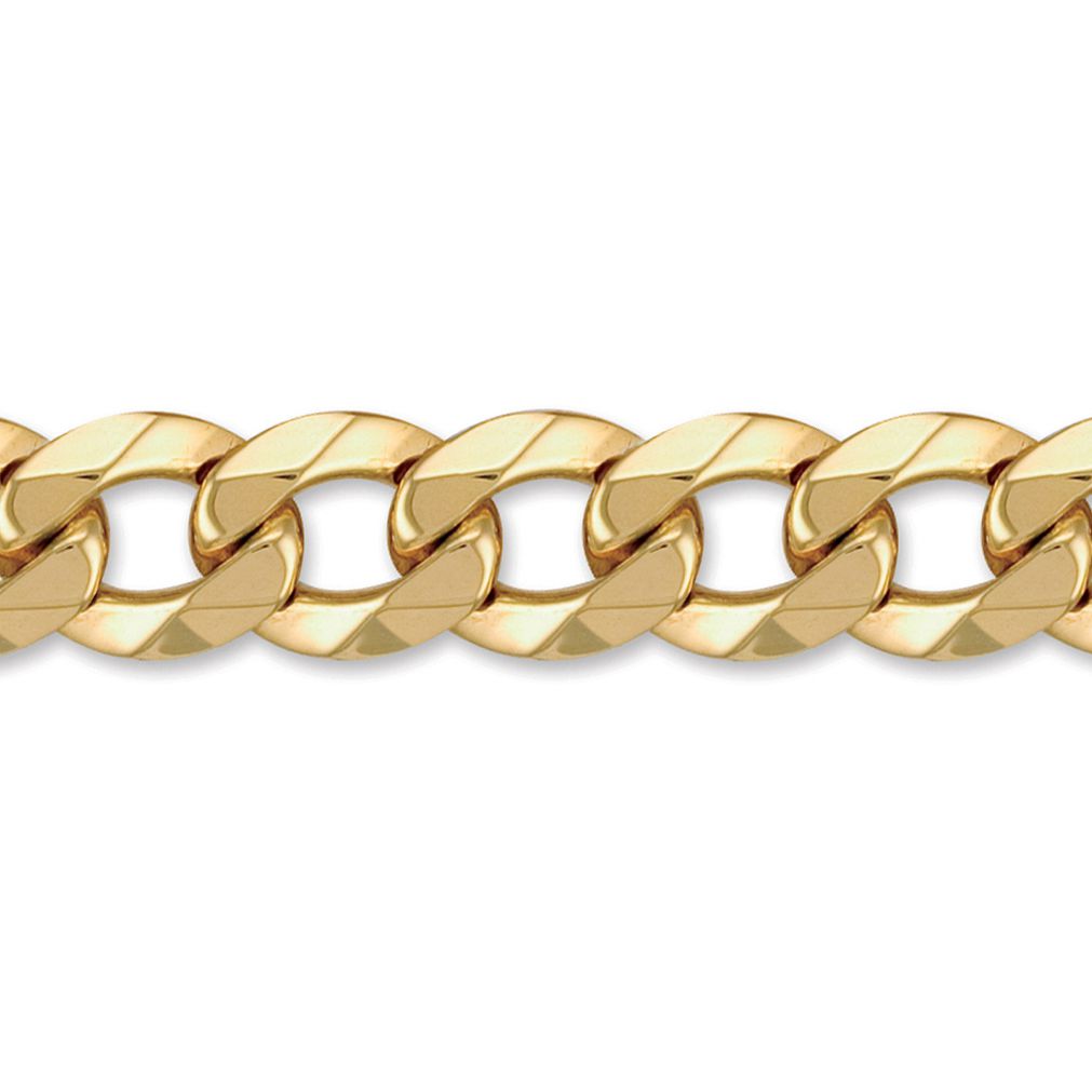 Mens Flash-plated Solid Brass  Weight Curb 18mm Bracelet 9 inch - BCN024Q