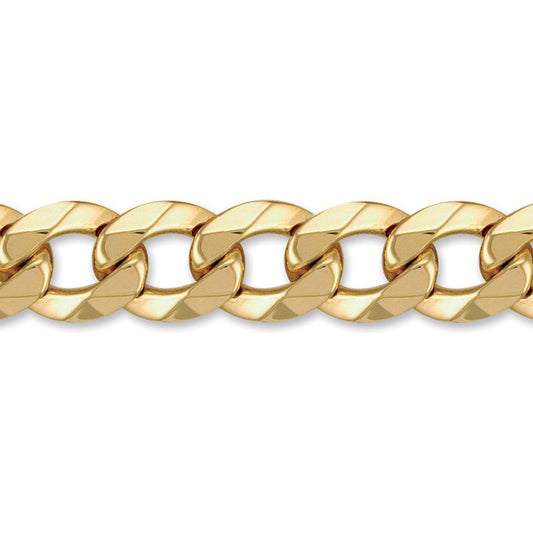 Mens Flash-plated Solid Brass  Weight Curb 18mm Bracelet 9 inch - BCN024Q