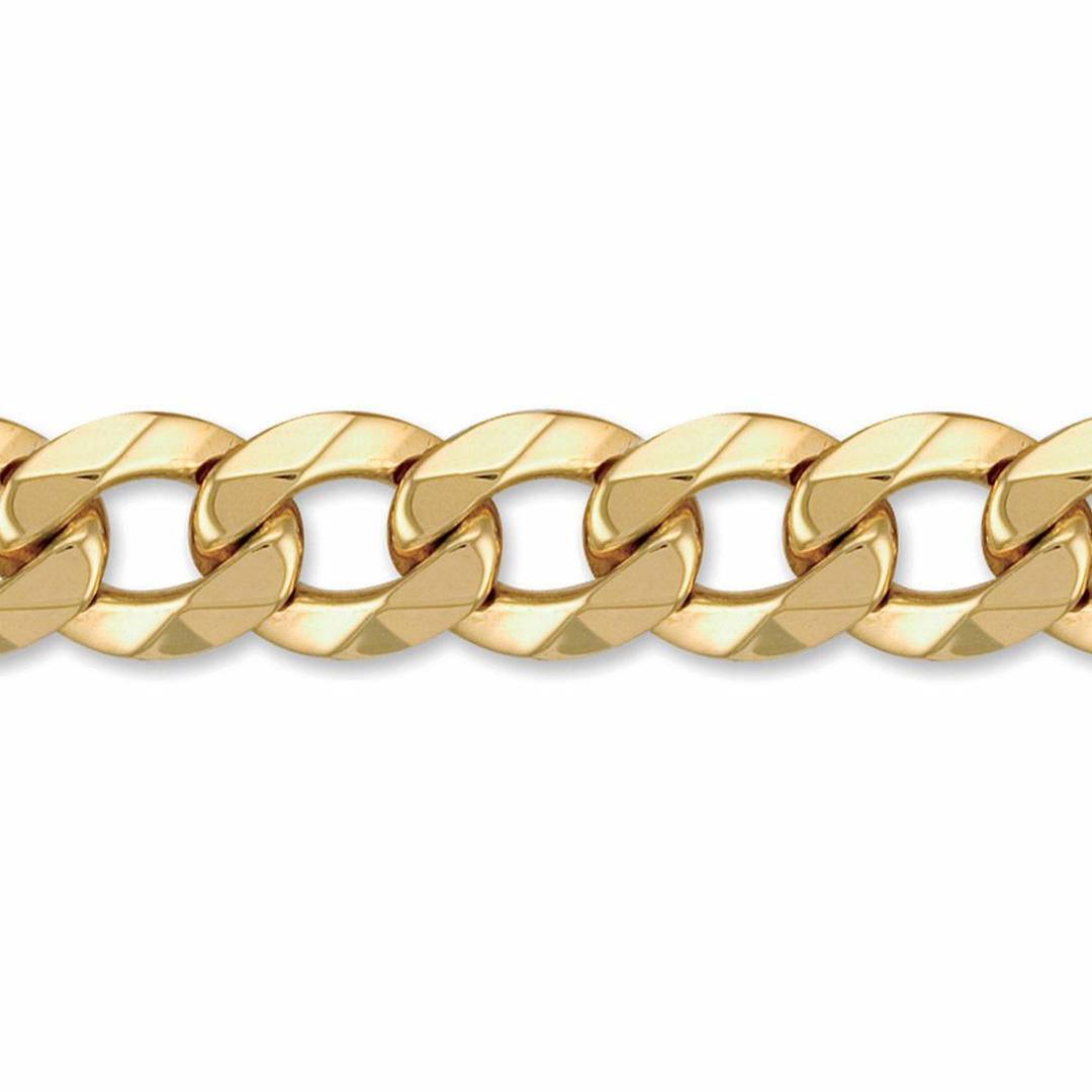 Mens Flash-plated Solid Brass  Weight Curb 18mm Bracelet 9 inch - BCN024Q