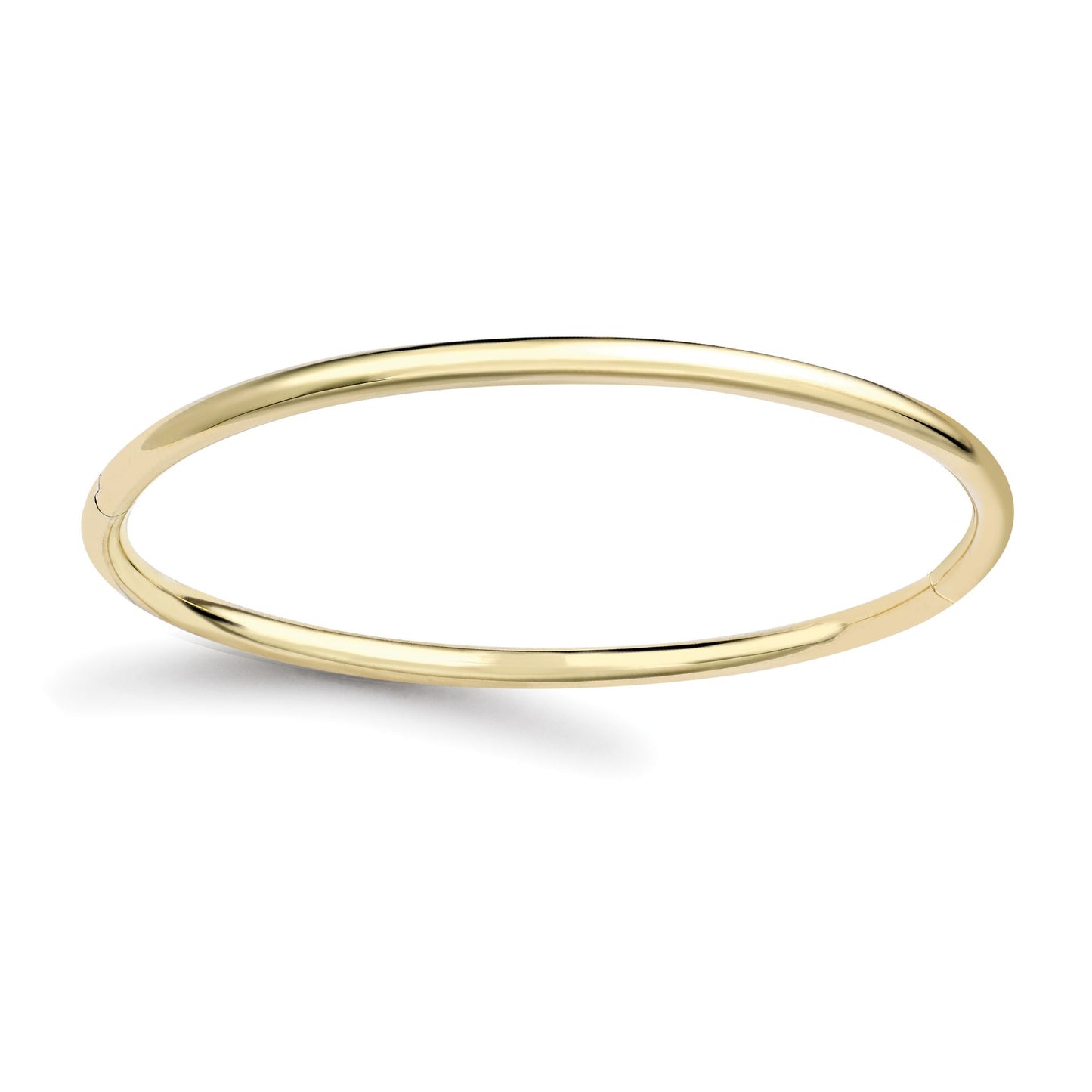 Ladies 18ct Gold  Round Tube Minimalist Oval Bangle Bracelet 3mm - BGNR02350