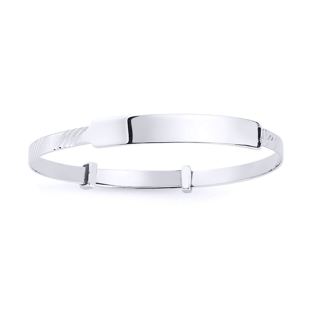 Kids Silver  Identity Expanding ID Baby Bangle Bracelet - BN43