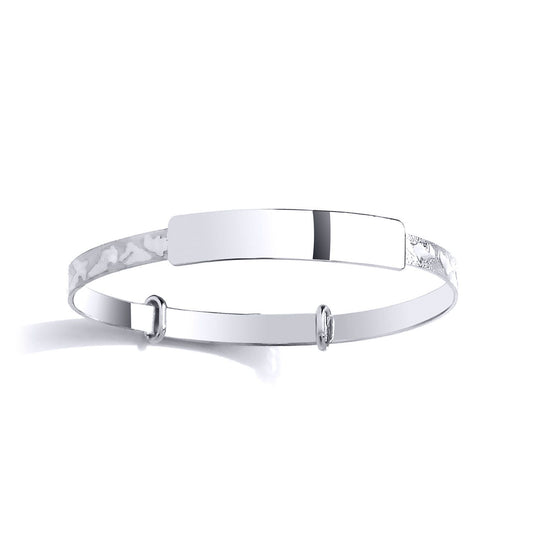 Girls Silver  Dolphin Expanding ID Baby Bangle Bracelet - BN57