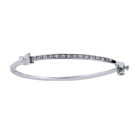 Sterling Silver  CZ Eternity Baby Bangle Bracelet - BN7