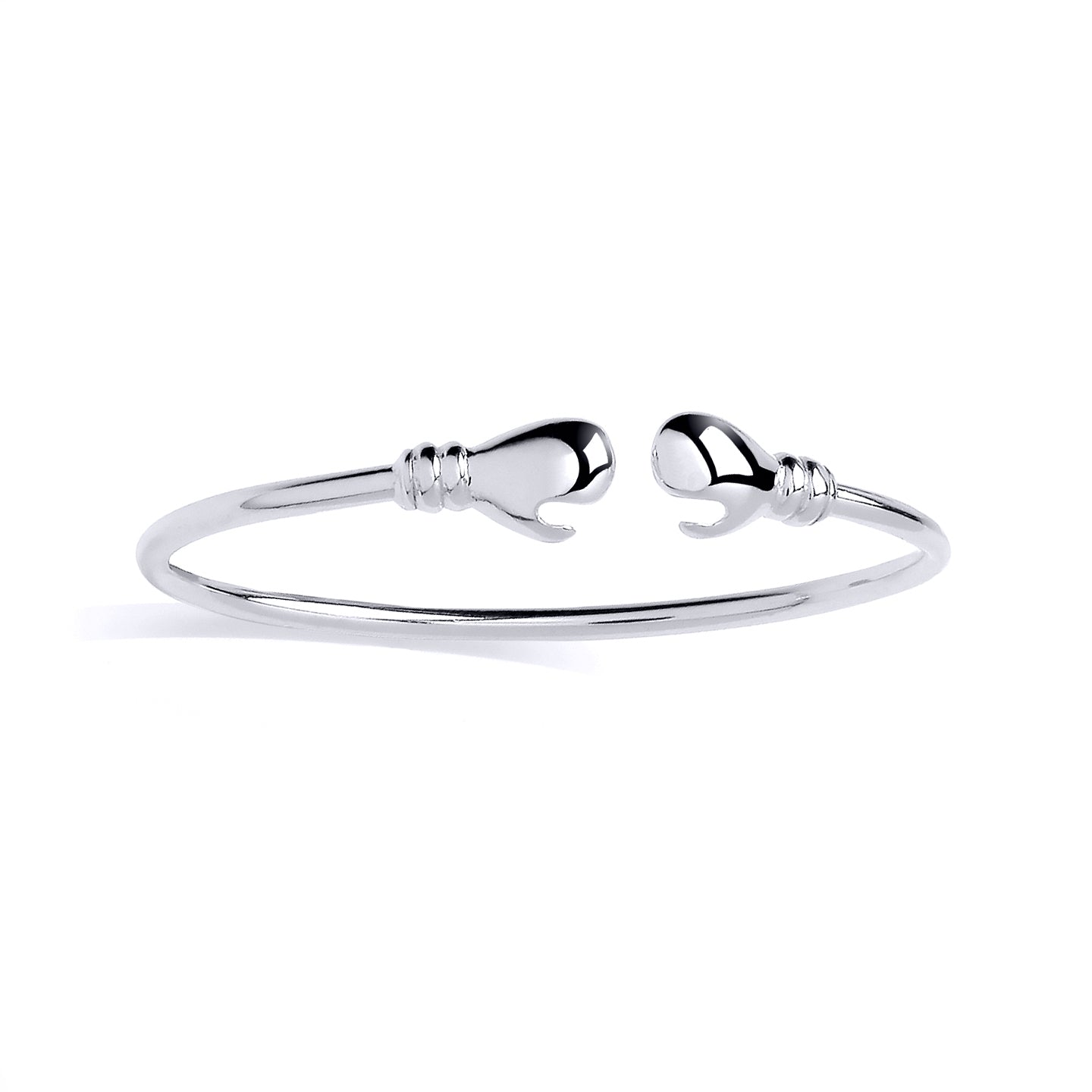 Silver  Boxing Glove Torque Bangle Bracelet - BN90