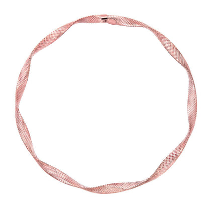 9ct Rose Gold  Flat Wavy Ribbon Bangle Bracelet 4mm 7.75 inch - BNGAXL1500R