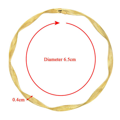 9ct Gold  Flat Wavy Ribbon Bangle Bracelet 4mm 7.75 inch - BNGAXL1500Y