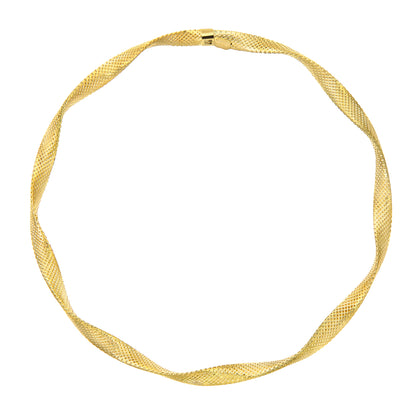 9ct Gold  Flat Wavy Ribbon Bangle Bracelet 4mm 7.75 inch - BNGAXL1500Y