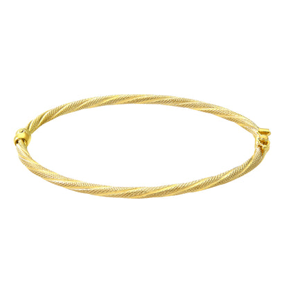 9ct Gold  Snake Skin Twist Bangle Bracelet 2.5mm - BNGAXL1503Y
