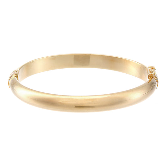 9ct Gold  D-Shape Polished Dome Bangle Bracelet 8mm - BNGAXL1602Y