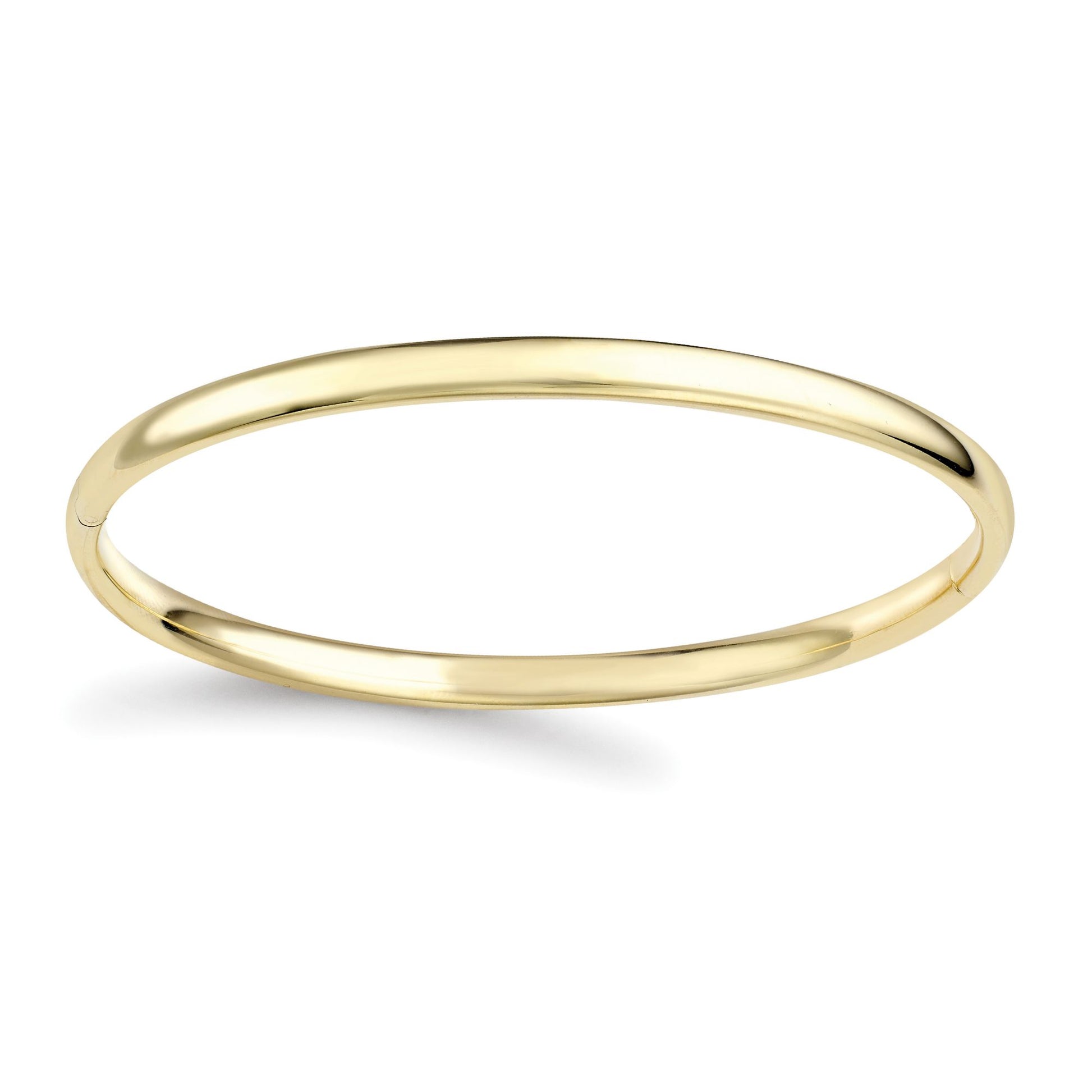 Ladies 9ct Gold  Oval Court Tube Minimalist Bangle Bracelet 4.2mm - BNNR02352