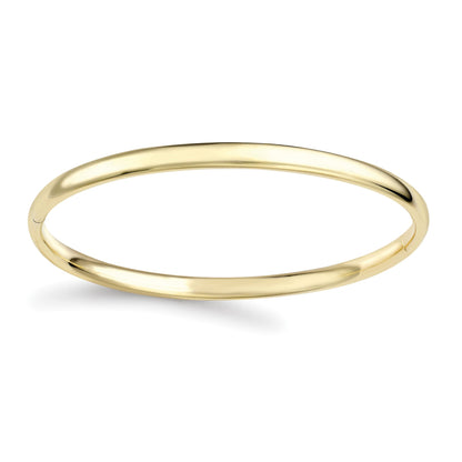 Ladies 9ct Gold  Oval Court Tube Minimalist Bangle Bracelet 4.2mm - BNNR02352
