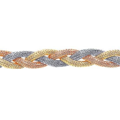 3-Colour Silver  Platted Foxtail Spiga Bracelet - BRC108
