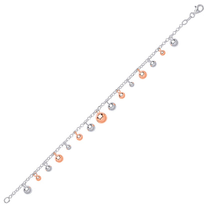 2-Colour Silver  String Lights Bead Bracelet - BRC145