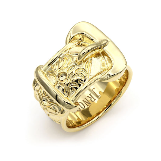 Mens Flash-plated Solid Brass  Single Buckle Ring 20mm Size Z+1 - BRN027