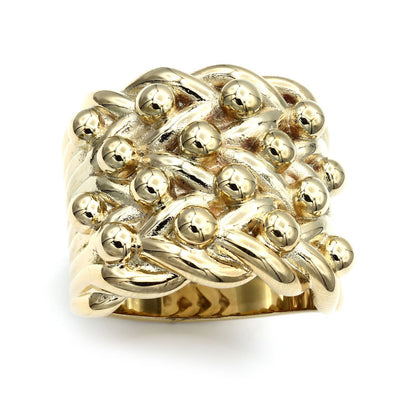 Mens Brass  4 Row King George III Keeper Guard Ring 23mm Size Z1 - BRN086-BR