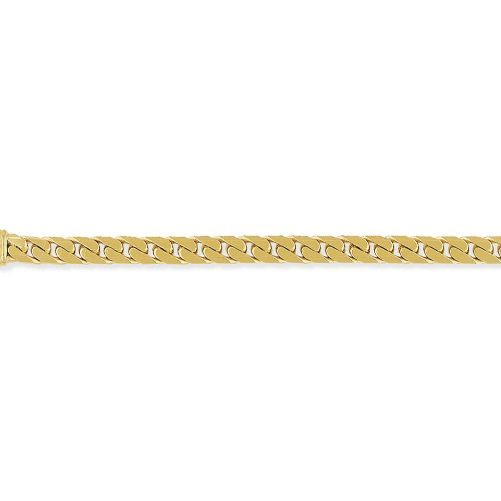 Mens Solid 9ct Gold  7.5mm Tight Heavy Curb Bracelet - 8.5"/21cm - BRNR02023-08