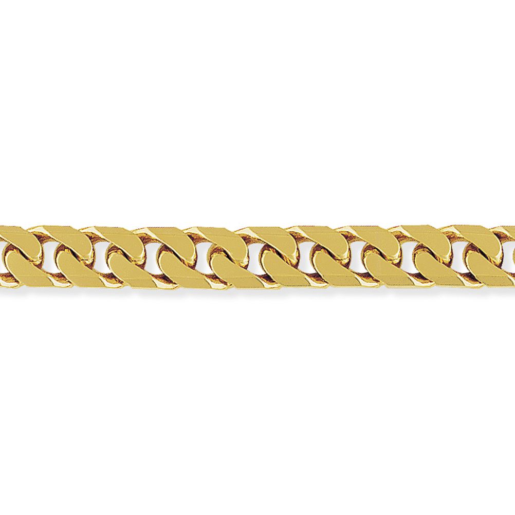 9ct Gold  Tight-Linked Heavy Curb Bracelet 9mm 8.5" 21cm - BRNR02025-08