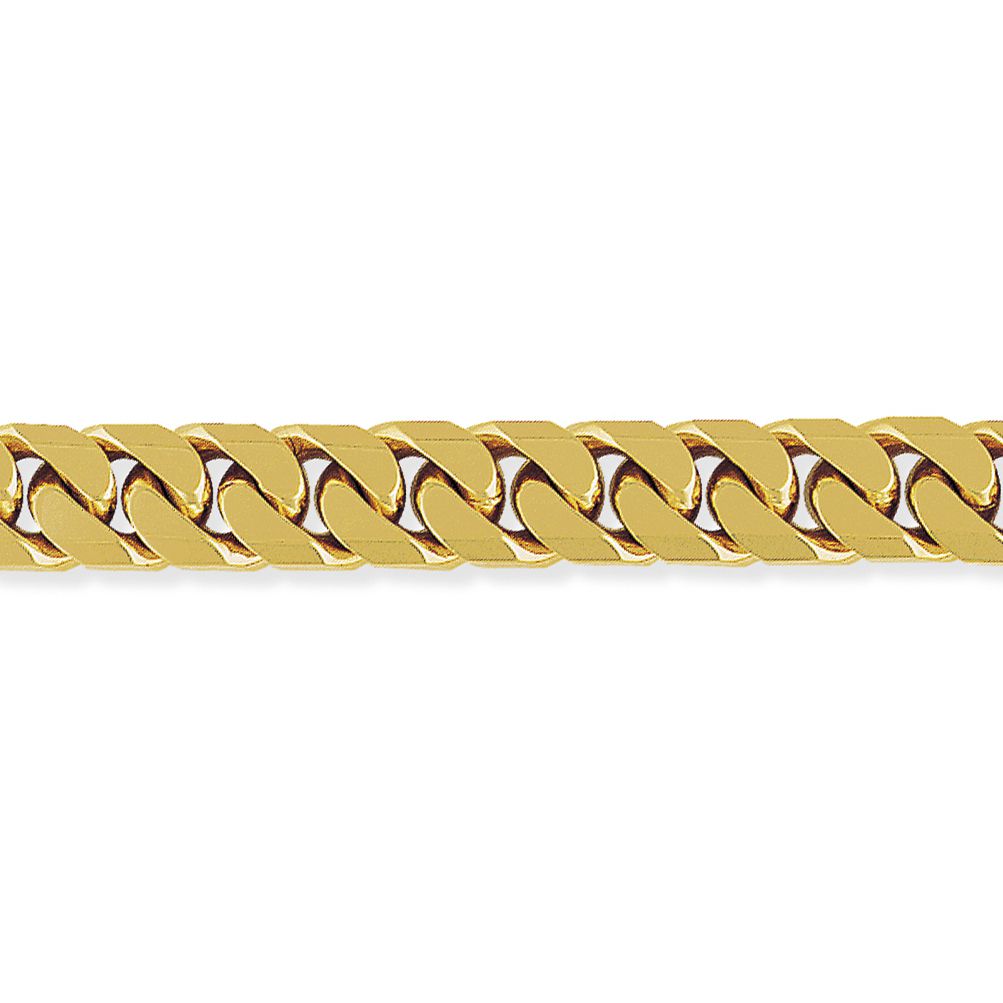 9ct Gold  Tight-Linked Heavy Curb Bracelet 11mm 8.75" 22cm - BRNR02027-08