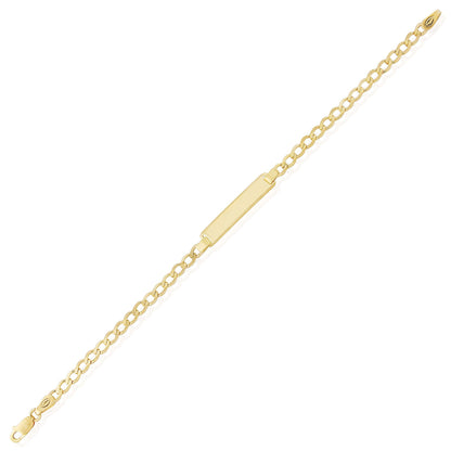 9ct Gold  Curb ID Identity Bracelet 6.3" - BRNR02360-05