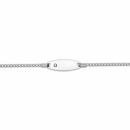 9ct White Gold  Diamond ID Identity Bracelet 5.5"/13.75cm - BRNR02466-05