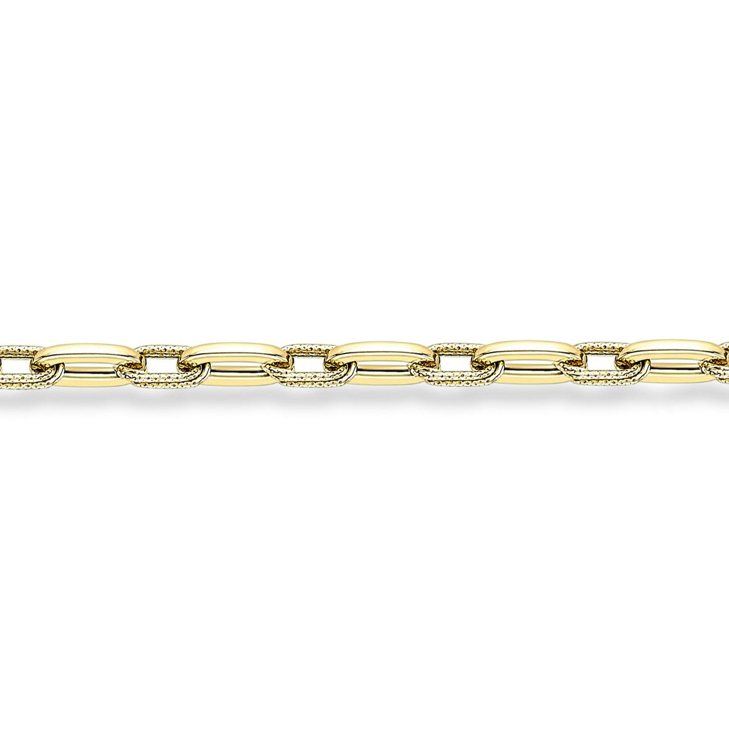 9ct Gold  Flat Textured Oval Link Bracelet 7.25" 19cm - BRNR02604-07