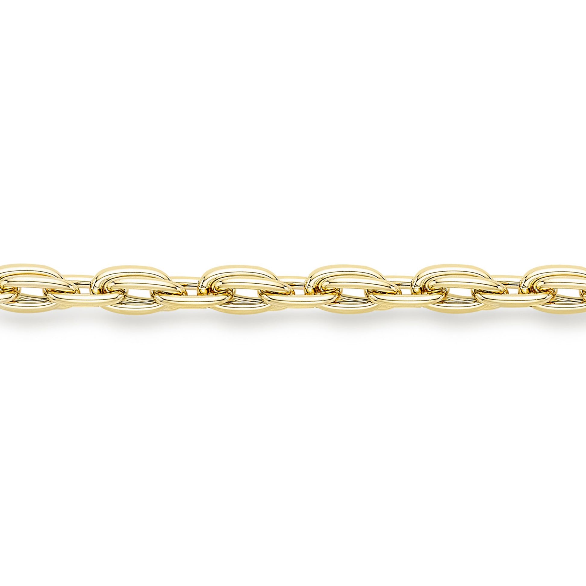 9ct Gold  Oval Link Prince of Wales Style Bracelet 5mm 7.5"/19cm - BRNR02825-07