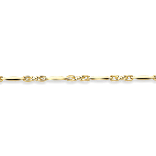 9ct Gold  Fancy Link Bracelet 7.5"/19cm - BRNR02951-07