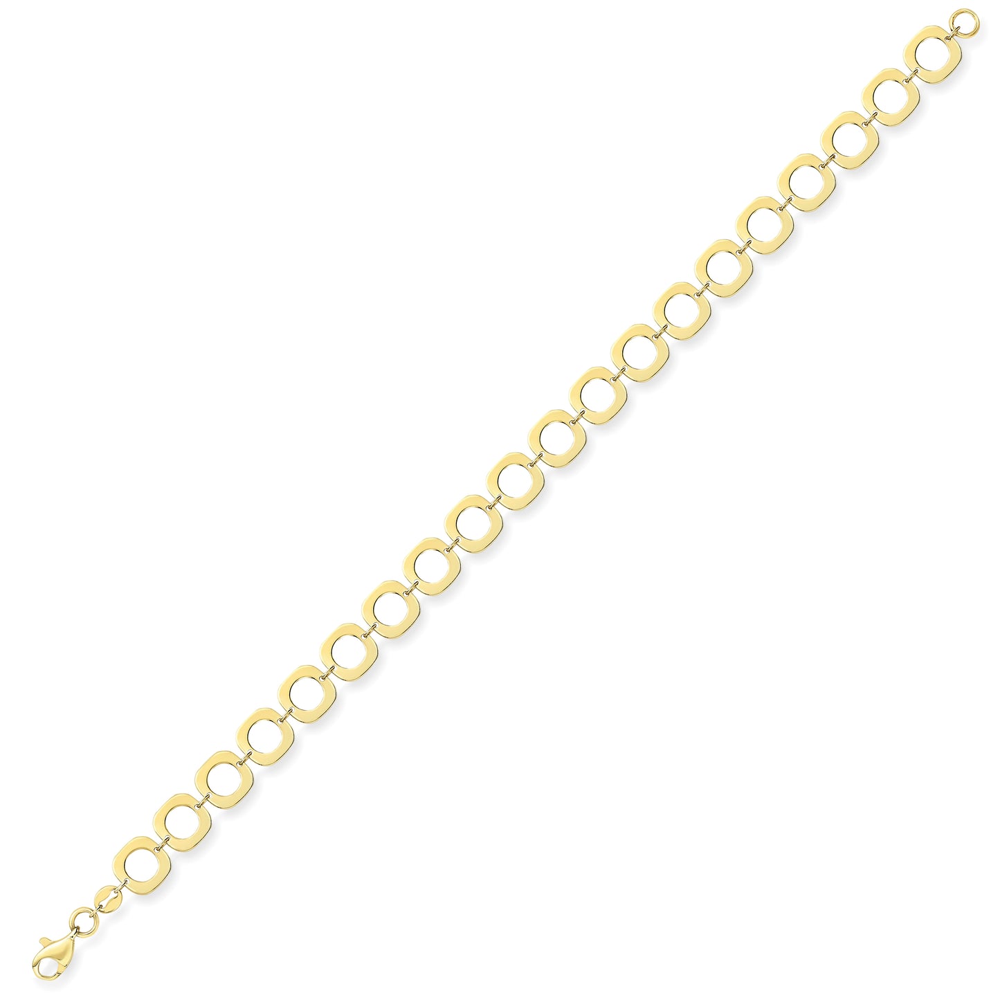 9ct Gold  Square Link Bracelet 7.25"/19cm - BRNR02962-07