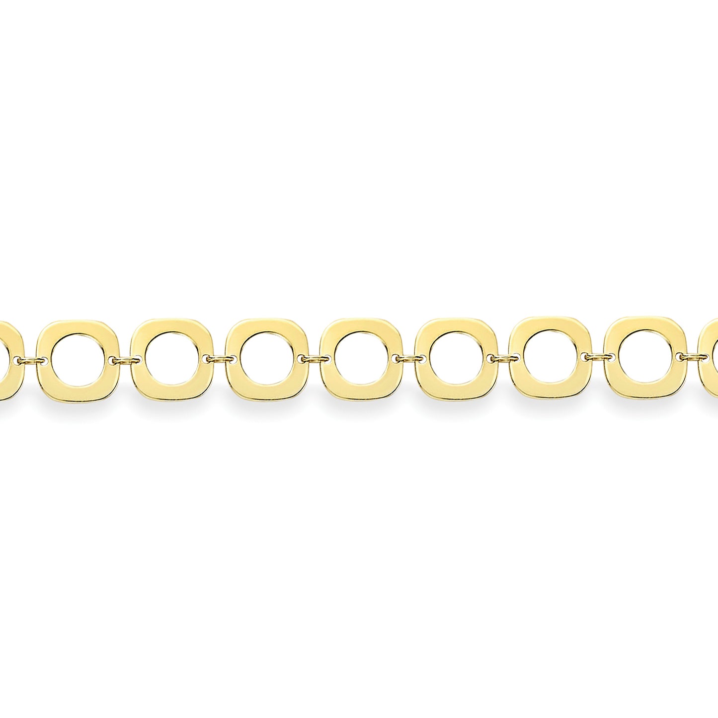 9ct Gold  Square Link Bracelet 7.25"/19cm - BRNR02962-07