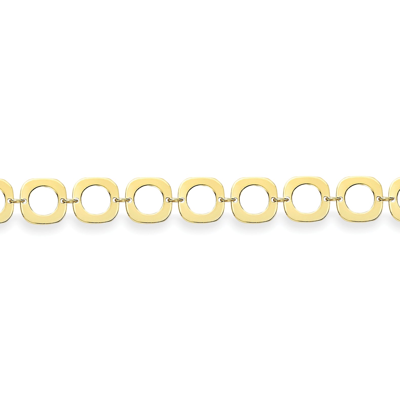 9ct Gold  Square Link Bracelet 7.25"/19cm - BRNR02962-07