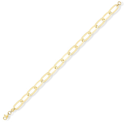 9ct Gold  Oval Link Bracelet 7.25"/19cm - BRNR02964-07