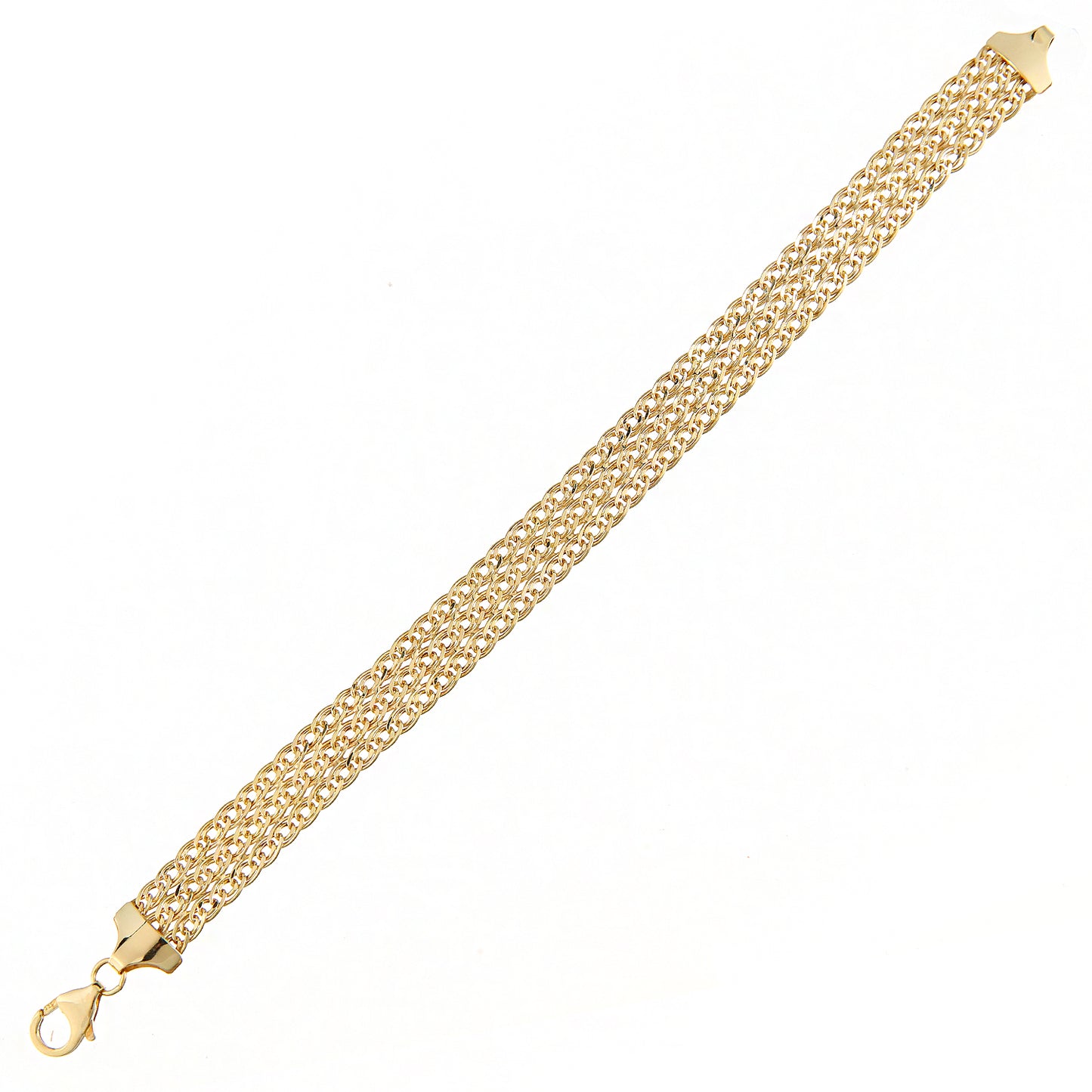 9ct Gold  Bismark Chain Bracelet 10mm 7.5 inch - BT1AXL615Y