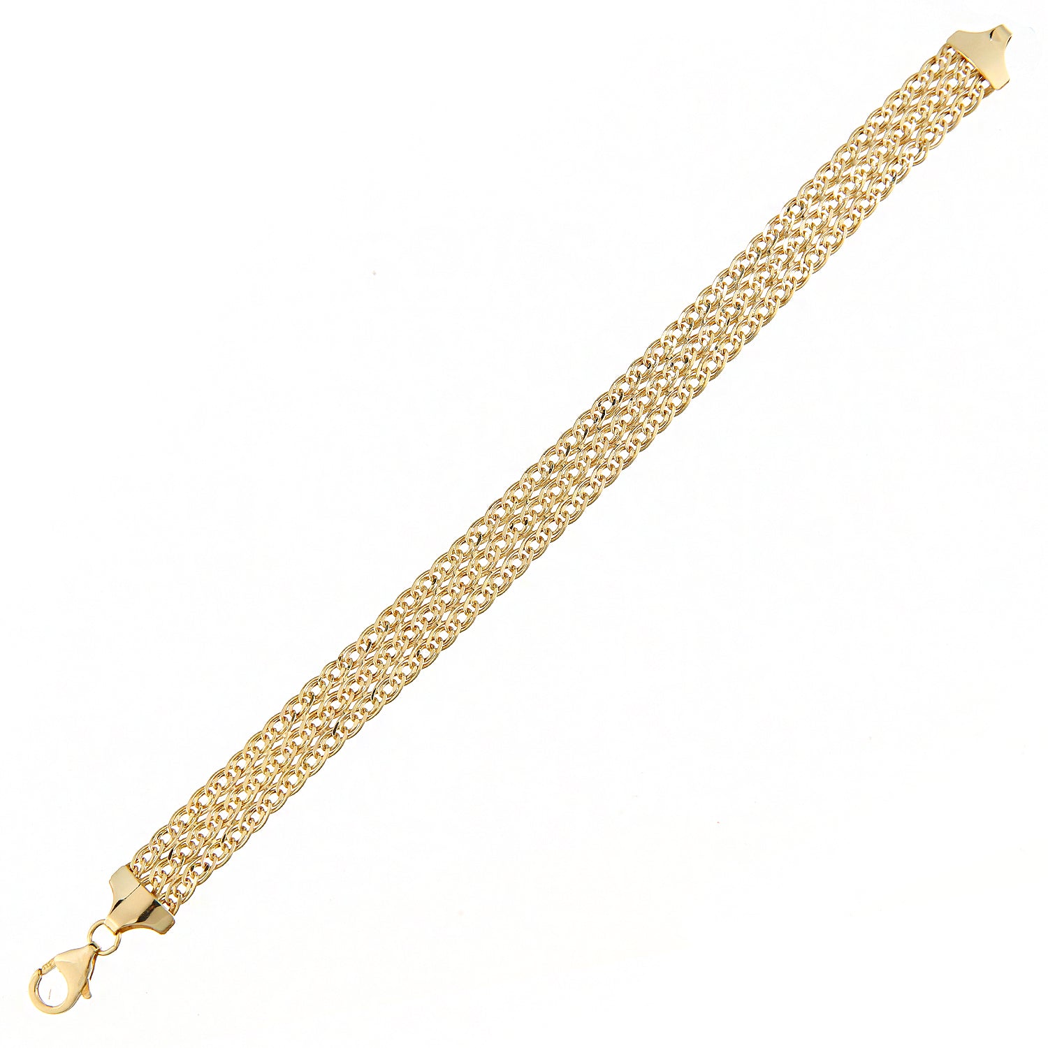 9ct Gold  Bismark Chain Bracelet 10mm 7.5 inch - BT1AXL615Y