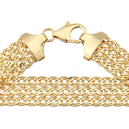 9ct Gold  Bismark Chain Bracelet 10mm 7.5 inch - BT1AXL615Y