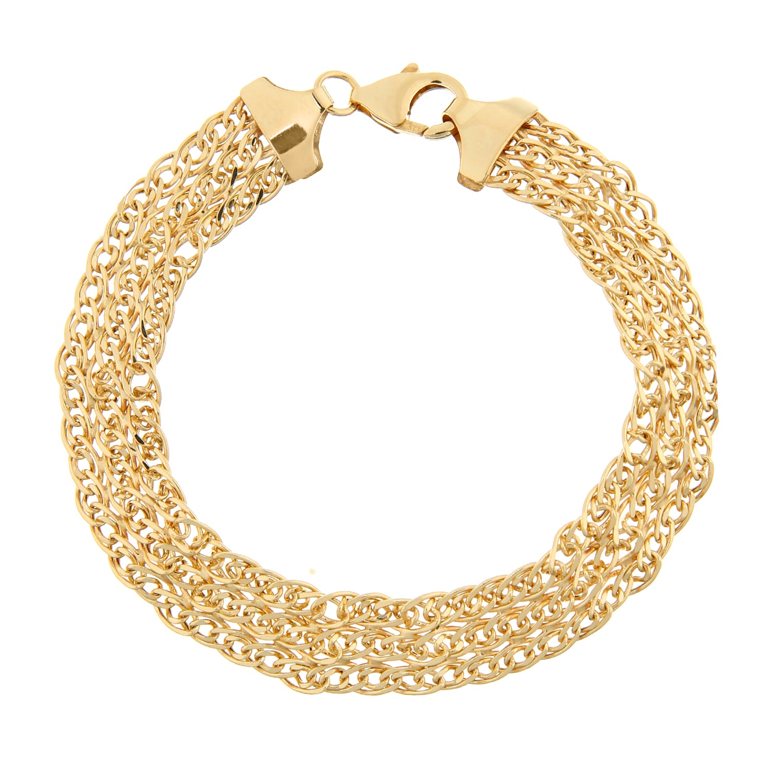 9ct Gold  Bismark Chain Bracelet 10mm 7.5 inch - BT1AXL615Y