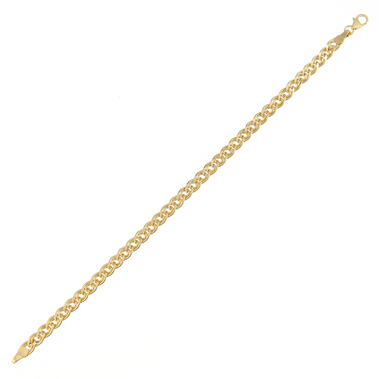 9ct Gold  Double Curb Chain Bracelet 5mm 7.5 inch - BT1AXL616Y