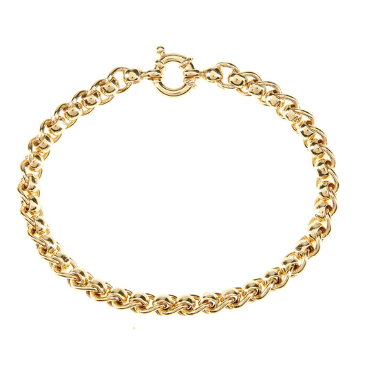 9ct Gold  Roller Ball Chain Bracelet 6mm 7.5 inch - BT1AXL617Y