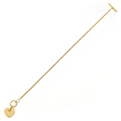 9ct Gold  Rope Charm Bracelet 2mm 7 inch - BT1AXL625Y