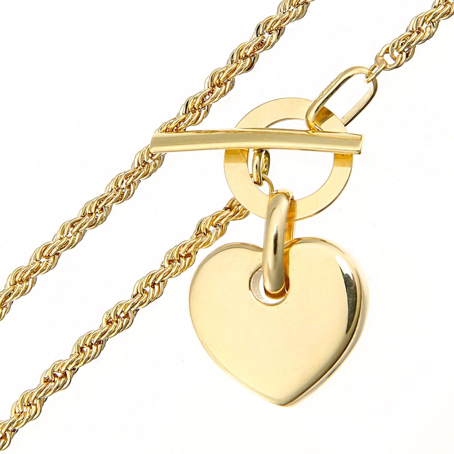 9ct Gold  Rope Charm Bracelet 2mm 7 inch - BT1AXL625Y