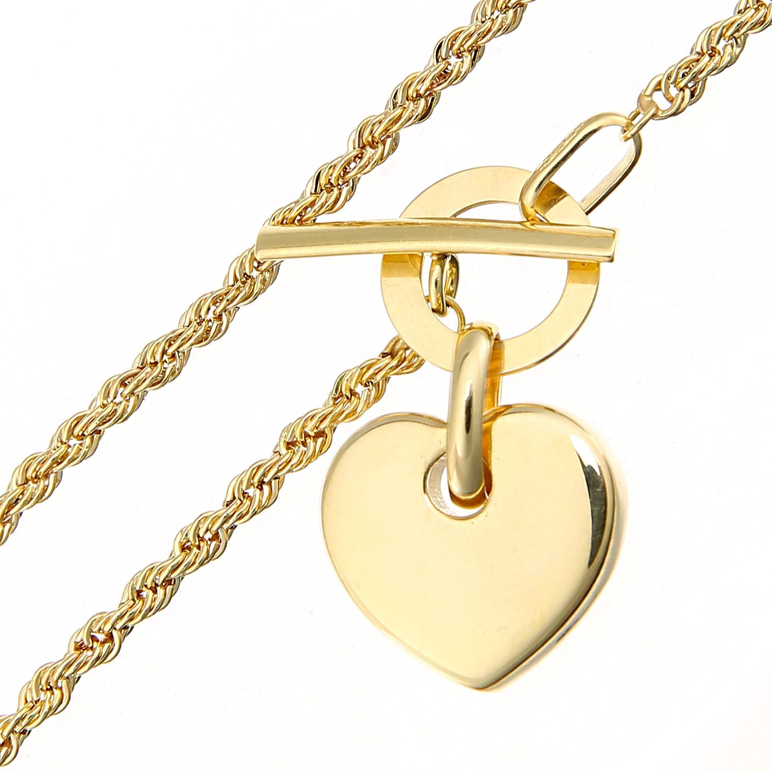 9ct Gold  Rope Charm Bracelet 2mm 7 inch - BT1AXL625Y