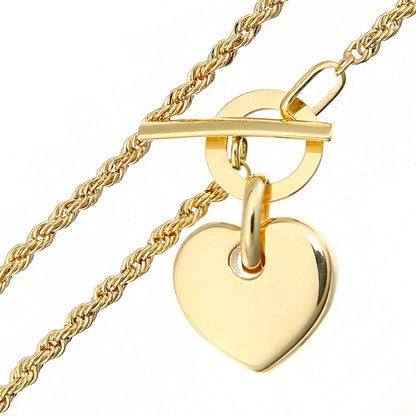 9ct Gold  Rope Charm Bracelet 2mm 7 inch - BT1AXL625Y