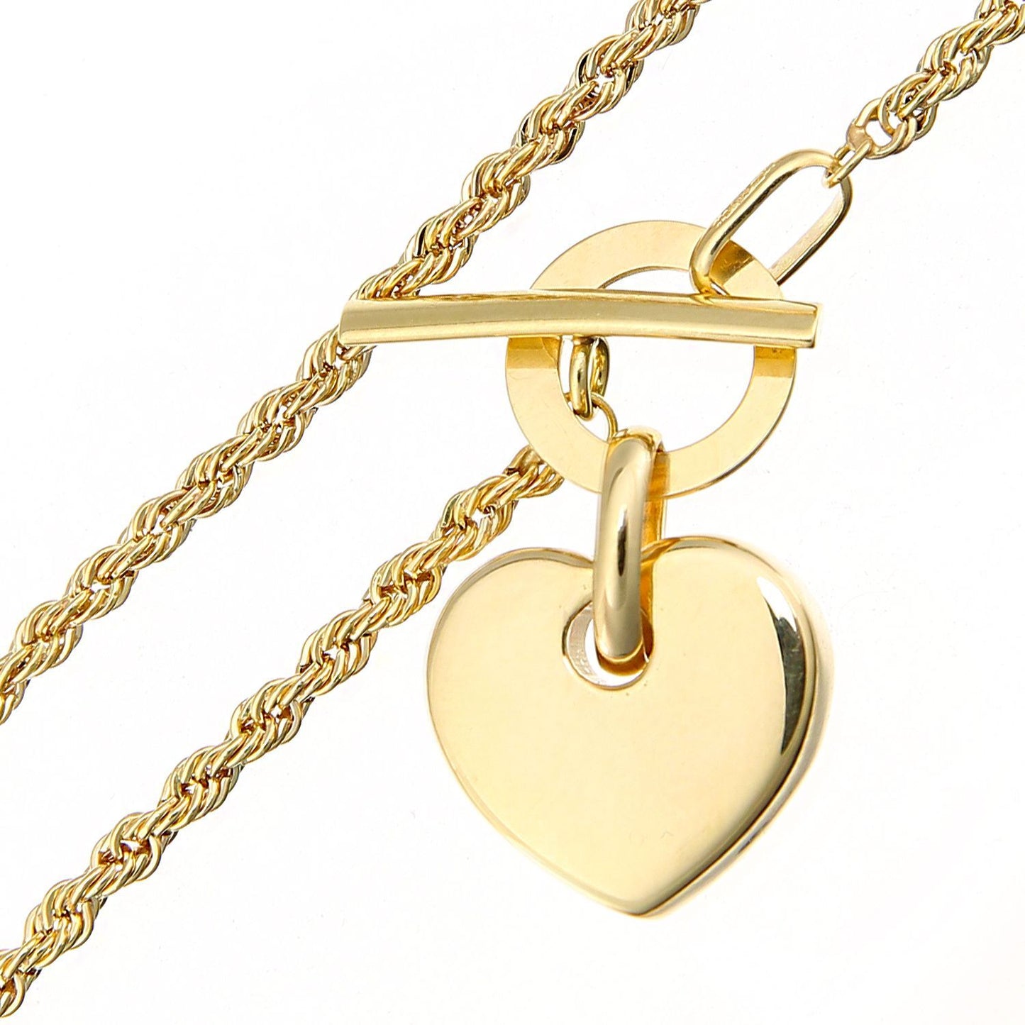 9ct Gold  Rope Charm Bracelet 2mm 7 inch - BT1AXL625Y