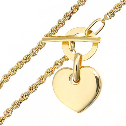 9ct Gold  Rope Charm Bracelet 2mm 7 inch - BT1AXL625Y