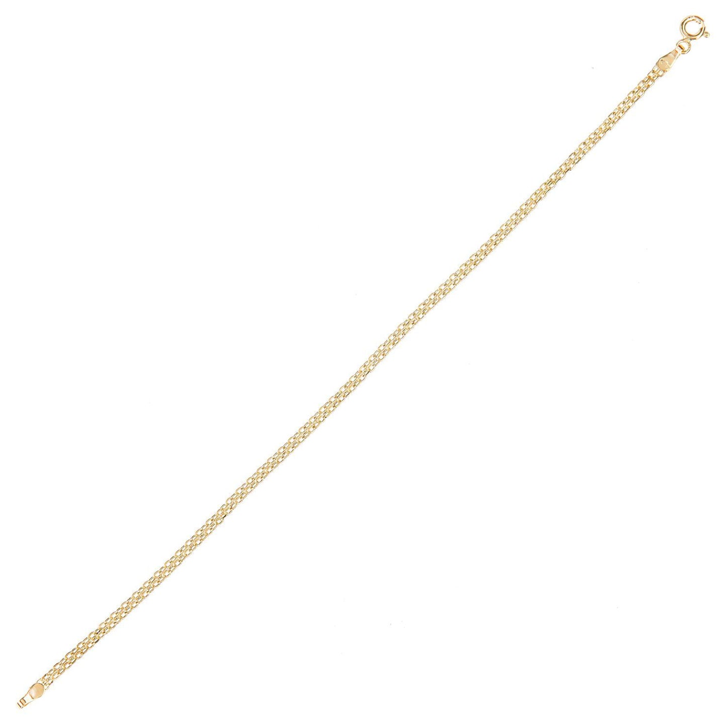 9ct Gold  Bismark Chain Bracelet 3mm 7.5 inch - BT1AXL801Y