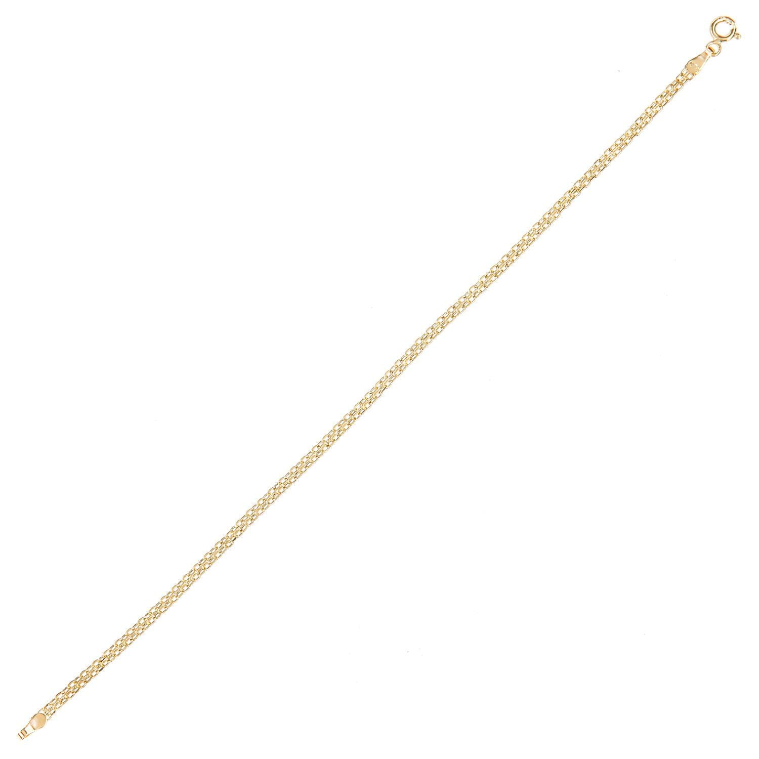 9ct Gold  Bismark Chain Bracelet 3mm 7.5 inch - BT1AXL801Y