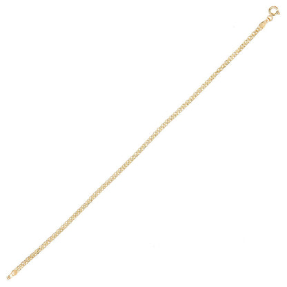 9ct Gold  Bismark Chain Bracelet 3mm 7.5 inch - BT1AXL801Y