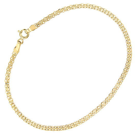 9ct Gold  Bismark Chain Bracelet 3mm 7.5 inch - BT1AXL801Y