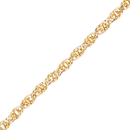 9ct Gold  Prince Of Wales Chain Bracelet 3mm 7.5 inch - BT1AXL802Y