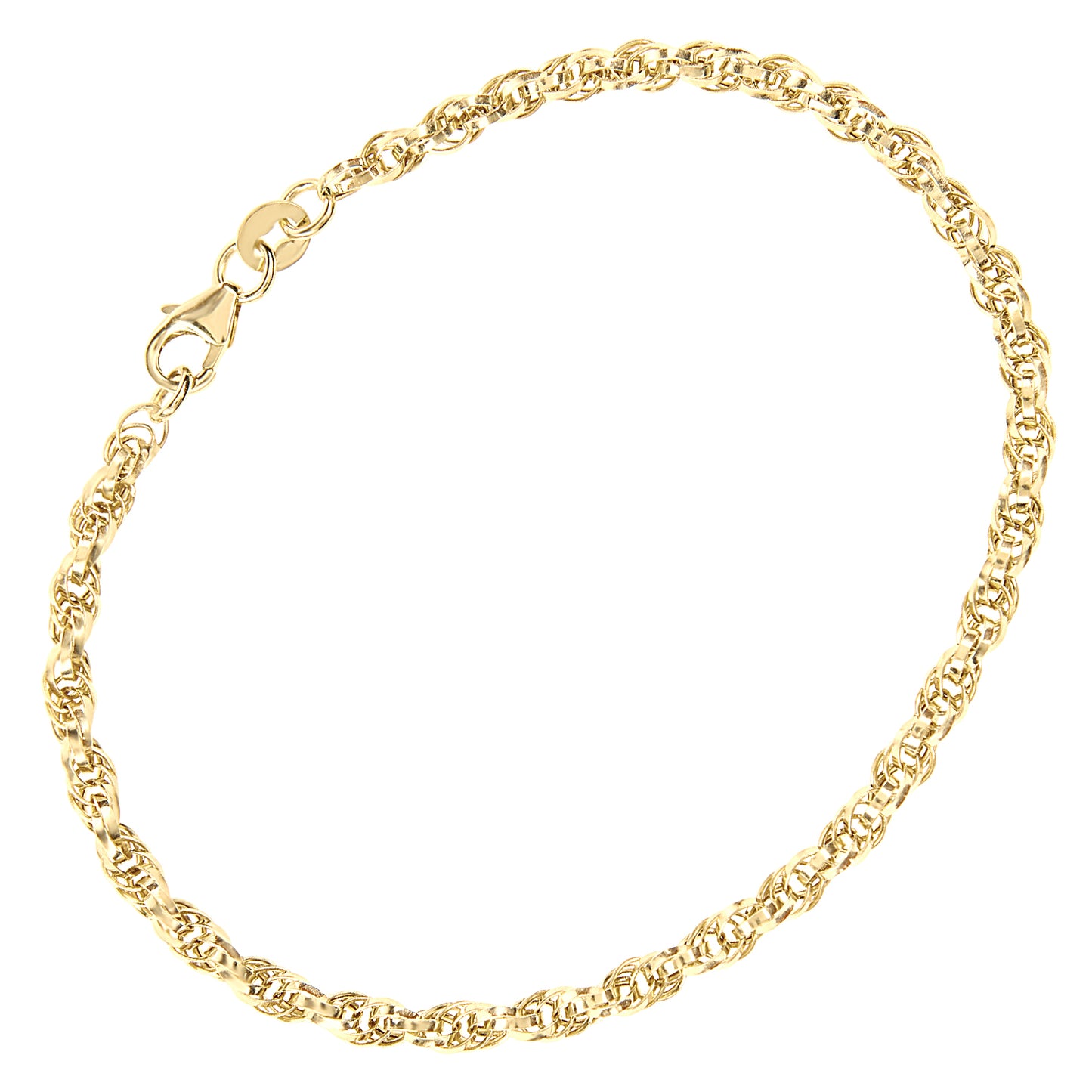 9ct Gold  Prince Of Wales Chain Bracelet 3mm 7.5 inch - BT1AXL802Y